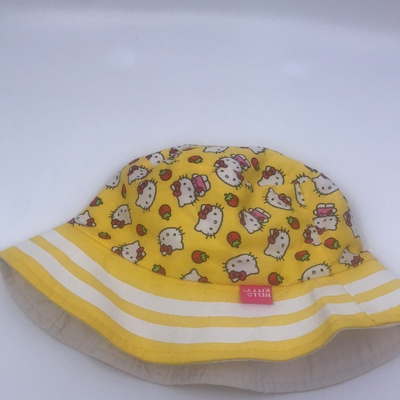 Sanrio Bucket Cap Hat Hello Kitty Youth One Size Yelow - Picture 7 of 7
